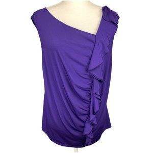 MIlano Purple Ruffle Sleeveless Blouse Size M